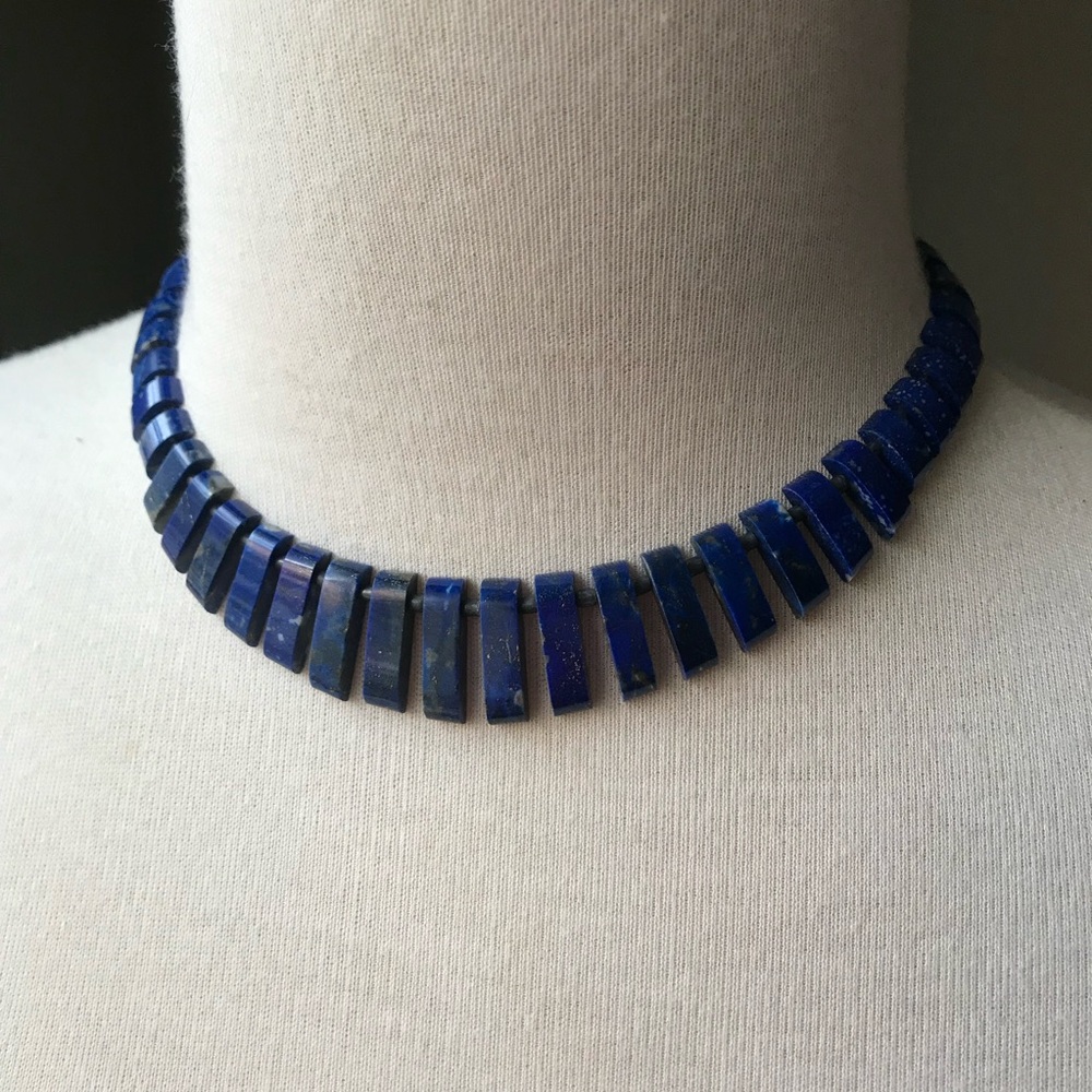 MCM graduated lapis lazuli necklace